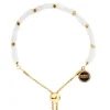 ICONIC ADJUSTABLE NUGGET BRACELET - RAINBOW MOONSTONE & GOLD