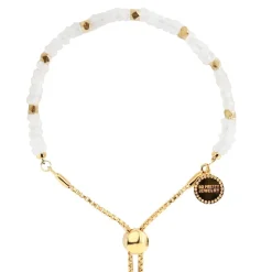 ICONIC ADJUSTABLE NUGGET BRACELET - RAINBOW MOONSTONE & GOLD