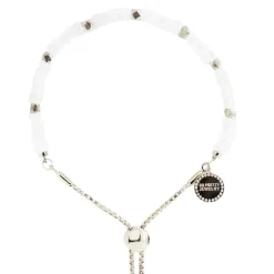 ICONIC ADJUSTABLE NUGGET BRACELET - RAINBOW MOONSTONE & SILVER