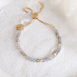 ICONIC ADJUSTABLE NUGGET BRACELET - LABRADORITE & GOLD