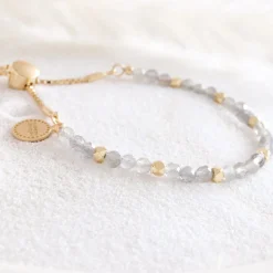 ICONIC ADJUSTABLE NUGGET BRACELET - LABRADORITE & GOLD