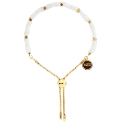 ICONIC ADJUSTABLE NUGGET BRACELET - RAINBOW MOONSTONE & GOLD