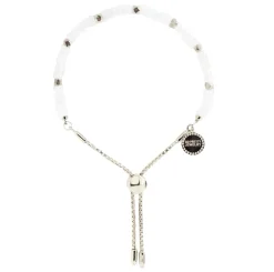 ICONIC ADJUSTABLE NUGGET BRACELET - RAINBOW MOONSTONE & SILVER