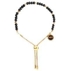 ICONIC ADJUSTABLE NUGGET BRACELET - BLACK ONYX & GOLD