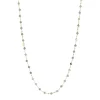 ICONIC LONG BEADED NECKLACE - LABRADORITE & GOLD 34"