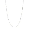 ICONIC LONG BEADED NECKLACE - RAINBOW MOONSTONE & SILVER 34"