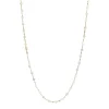 ICONIC LONG BEADED NECKLACE - RAINBOW MOONSTONE & GOLD 34"