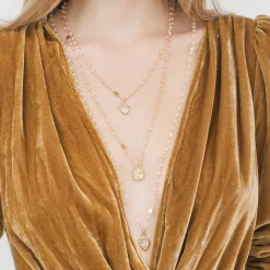 ICONIC LONG BEADED NECKLACE - RAINBOW MOONSTONE & GOLD 34"