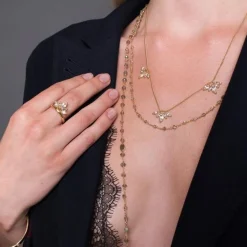 ICONIC LONG BEADED NECKLACE - LABRADORITE & GOLD 34
