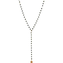 ICONIC LONG BEADED NECKLACE - LABRADORITE & GOLD 34