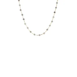 ICONIC SHORT BEADED NECKLACE - LABRADORITE & GOLD 16-20"
