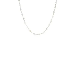 ICONIC SHORT BEADED NECKLACE - RAINBOW MOONSTONE & SILVER 16-20"