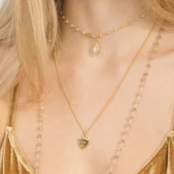 ICONIC SHORT BEADED NECKLACE - BLACK ONYX & GOLD 16-20
