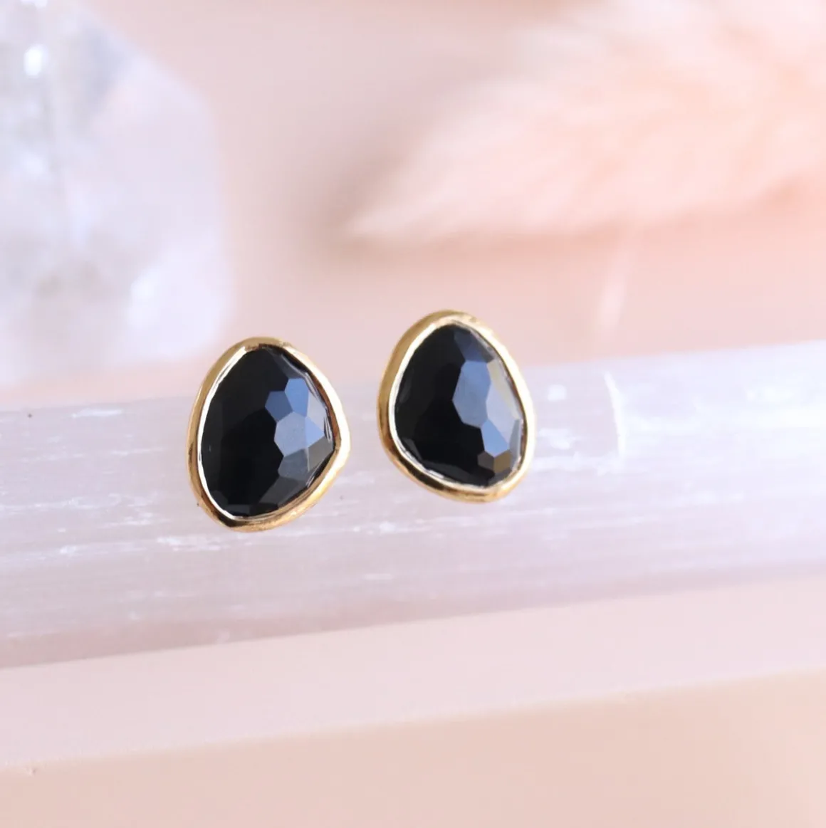 JOY STUDS - BLACK ONYX & GOLD