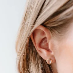 JOY STUDS - PINK QUARTZ & GOLD