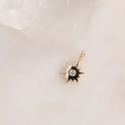 14K SOLID GOLD - BELIEVE STELLAR NAMESAKE CHARM - DIAMOND