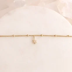 14K SOLID GOLD - BELIEVE STELLAR NAMESAKE CHARM - DIAMOND