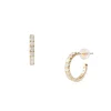 14K SOLID GOLD - LOVE HUGGIE HOOPS - DIAMOND