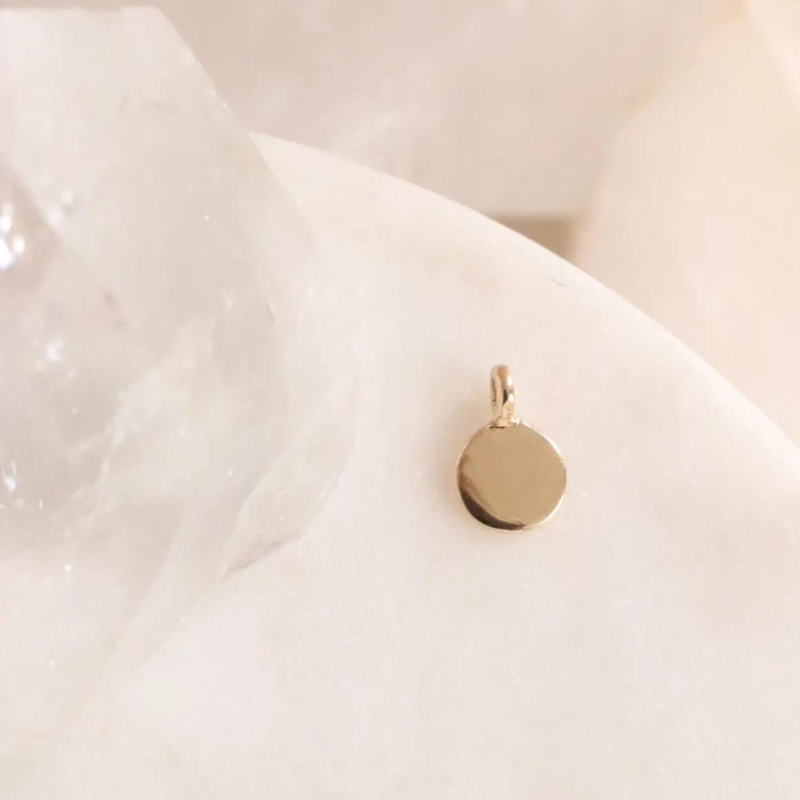 14K SOLID GOLD - POISE NAMESAKE DISK CHARM