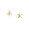 14K SOLID GOLD - TINY BELIEVE STELLAR STUDS - DIAMOND