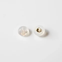 14K SOLID GOLD - TINY BELIEVE STELLAR STUDS - DIAMOND