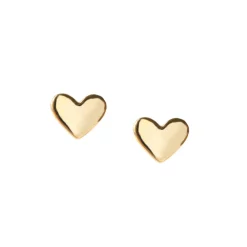 14K SOLID GOLD - TINY POISE HEART STUDS