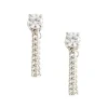 LOVE CABLE LINK CHAIN EARRINGS - CUBIC ZIRCONIA & SILVER
