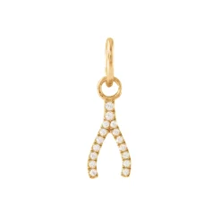 LOVE CRYSTAL WISHBONE CHARM