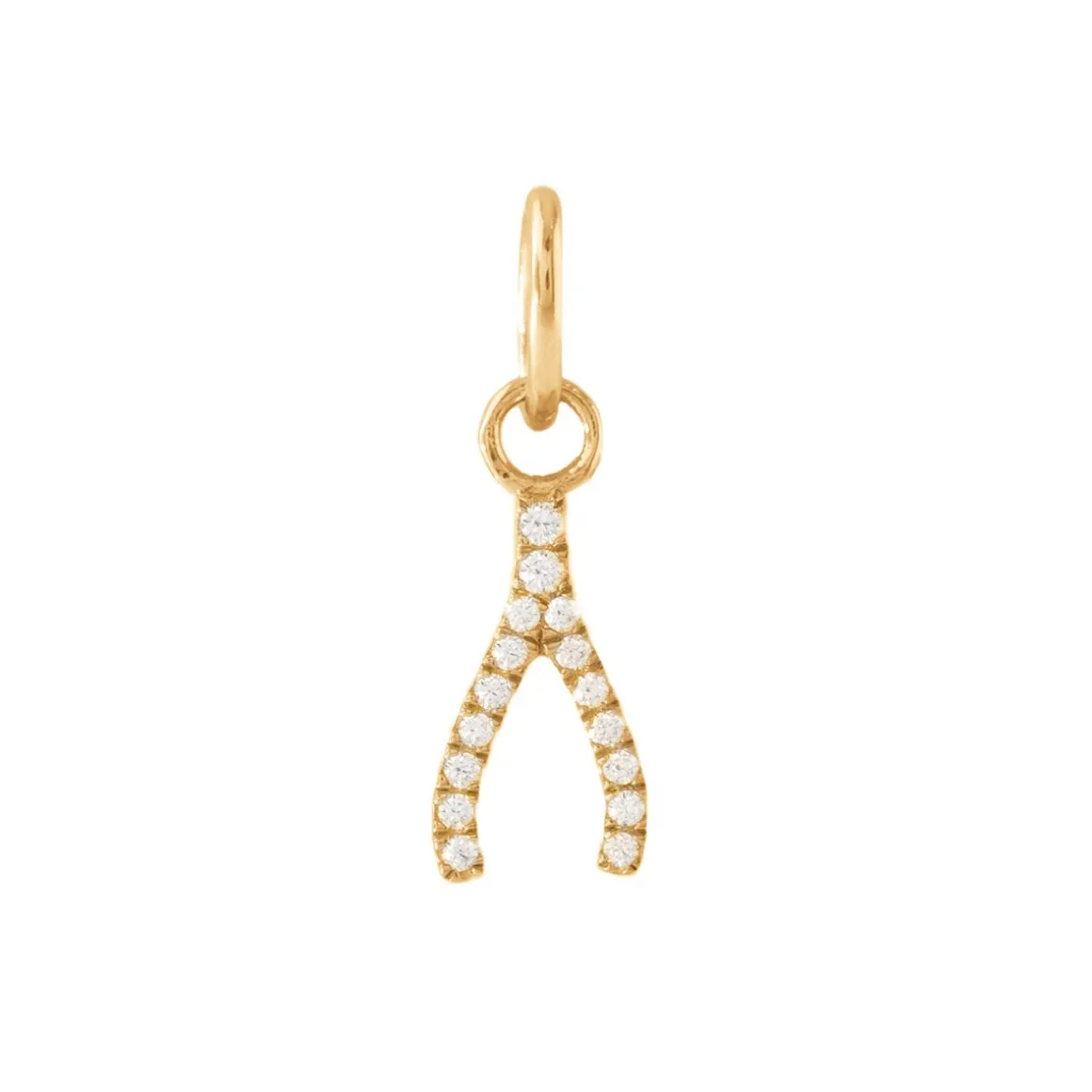 LOVE CRYSTAL WISHBONE CHARM