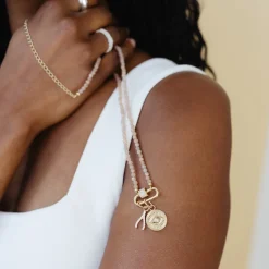 LOVE CRYSTAL WISHBONE CHARM