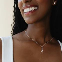 LOVE CRYSTAL WISHBONE CHARM