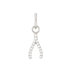 LOVE CRYSTAL WISHBONE CHARM