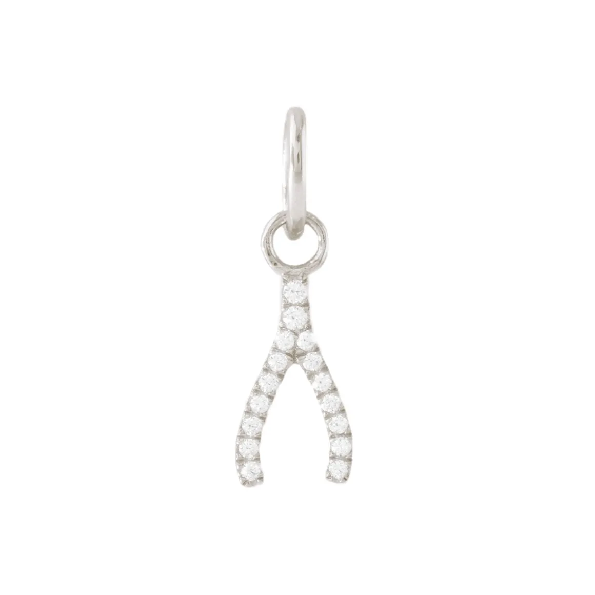 LOVE CRYSTAL WISHBONE CHARM