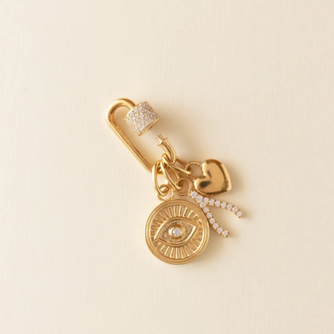 LOVE CRYSTAL WISHBONE CHARM