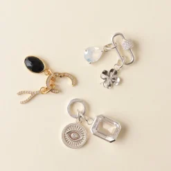 LOVE CRYSTAL WISHBONE CHARM