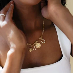 LOVE CRYSTAL WISHBONE CHARM