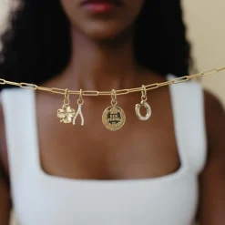 LOVE CRYSTAL WISHBONE CHARM