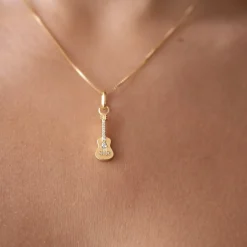 LOVE GUITAR CHARM - CUBIC ZIRCONIA