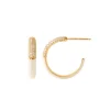 LOVE PAVÉ ENAMEL HOOPS - CREAM ENAMEL & CUBIC ZIRCONIA