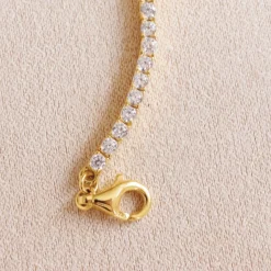 LOVE TENNIS BRACELET - CUBIC ZIRCONIA & GOLD 6.5 - 7.5