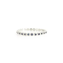 LOVE THIN DISK BAND - BLUE CUBIC ZIRCONIA