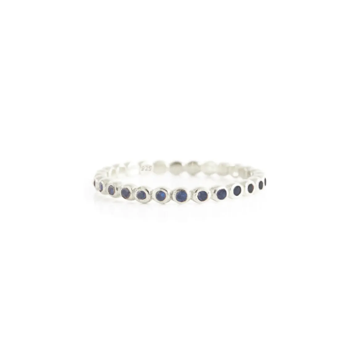 LOVE THIN DISK BAND - BLUE CUBIC ZIRCONIA