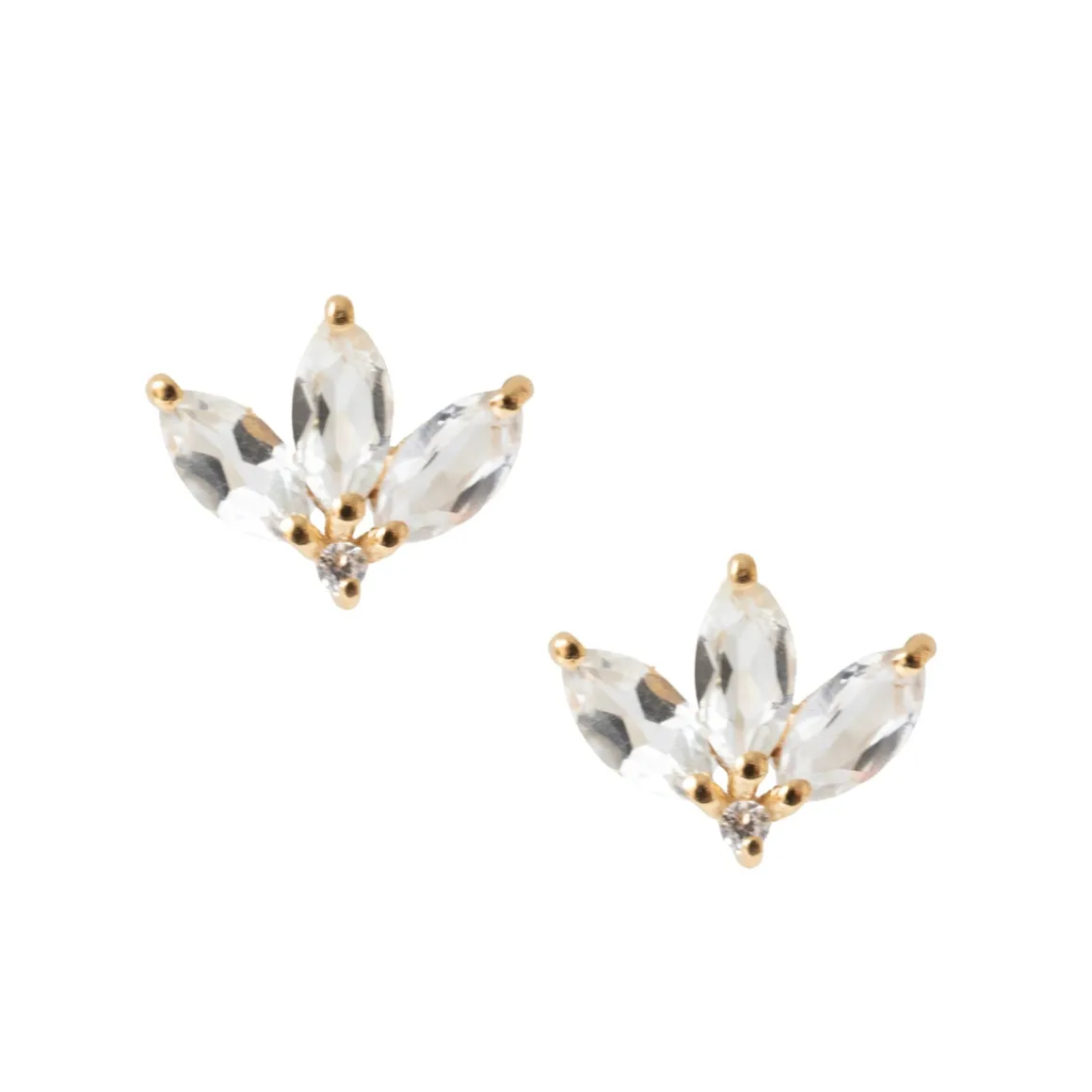 LOVE TRIO MARQUISE STUDS - WHITE TOPAZ