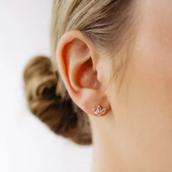 LOVE TRIO MARQUISE STUDS - WHITE TOPAZ