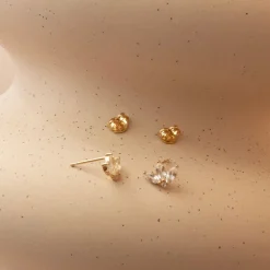 LOVE TRIO MARQUISE STUDS - WHITE TOPAZ
