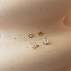 LOVE TRIO MARQUISE STUDS - WHITE TOPAZ