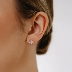 LOVE TRIO MARQUISE STUDS - WHITE TOPAZ