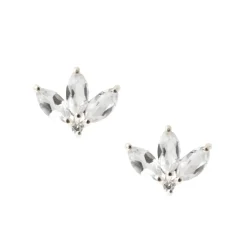 LOVE TRIO MARQUISE STUDS - WHITE TOPAZ