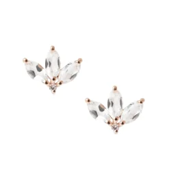 LOVE TRIO MARQUISE STUDS - WHITE TOPAZ