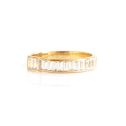 LOYAL CIGAR BAND RING - WHITE TOPAZ & GOLD